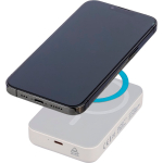 Power bank riciclata con ricarica USB-C e wireless da 15 W 10.000 mAh color bianco prima vista