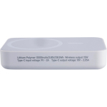 Power bank riciclata con ricarica USB-C e wireless da 15 W 10.000 mAh color bianco decima vista