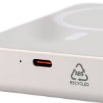 Power bank riciclata con ricarica USB-C e wireless da 15 W 10.000 mAh color bianco undicesima vista