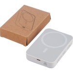 Power bank riciclata con ricarica USB-C e wireless da 15 W 10.000 mAh color bianco quarta vista