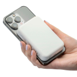 Power bank riciclata con ricarica USB-C e wireless da 15 W 10.000 mAh color bianco sesta vista