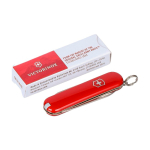 Coltellino Victorinox in acciaio inox formato portachiavi con 6 funzioni color rosso terza vista