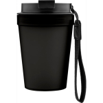 Bicchiere trasparente in plastica con tappo a vite e laccetto da polso 350ml color nero sesta vista