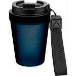 Bicchiere trasparente in plastica con tappo a vite e laccetto da polso 350ml color blu prima vista