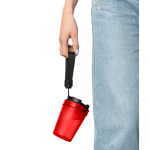 Bicchiere trasparente in plastica con tappo a vite e laccetto da polso 350ml color rosso terza vista
