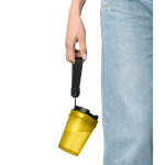 Bicchiere trasparente in plastica con tappo a vite e laccetto da polso 350ml color giallo prima vista