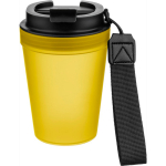 Bicchiere trasparente in plastica con tappo a vite e laccetto da polso 350ml color giallo sesta vista