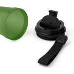 Bicchiere trasparente in plastica con tappo a vite e laccetto da polso 350ml color verde sesta vista