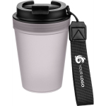 Bicchiere trasparente in plastica con tappo a vite e laccetto da polso 350ml color trasparente quarta vista