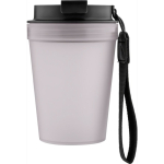 Bicchiere trasparente in plastica con tappo a vite e laccetto da polso 350ml color trasparente quinta vista