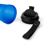 Bicchiere trasparente in plastica con tappo a vite e laccetto da polso 350ml color blu reale quarta vista
