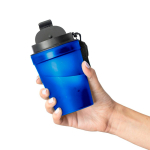 Bicchiere trasparente in plastica con tappo a vite e laccetto da polso 350ml color blu reale sesta vista