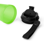 Bicchiere trasparente in plastica con tappo a vite e laccetto da polso 350ml color lime terza vista