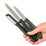Set da cucina in acciaio inox con 2 coltelli e pelapatate Victorinox color nero seconda vista