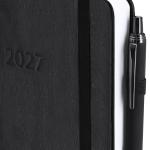 Agenda giornaliera A5 in similpelle con chiusura elastica e segnalibri