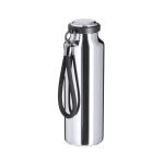Borraccia termica in acciaio inox riciclato con cinghia intrecciata 480ml color argento prima vista