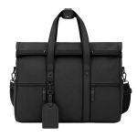 Borsa da viaggio roll-top in pelle sintetica con fascia per trolley e tracolla