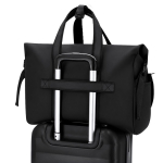 Borsa da viaggio roll-top in pelle sintetica con fascia per trolley e tracolla