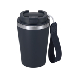 Bicchiere termico riciclato con chiusura ermetica e manico 350ml color blu mare prima vista