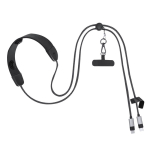 Cavo caricatore USB-C con massaggiatore e supporto per cellulare 100W color nero prima vista