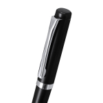 Penna a rotazione in acciaio inox con astuccio e inchiostro blu