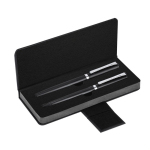 Set penna a sfera e roller in acciaio inox con custodia e inchiostro blu color nero prima vista