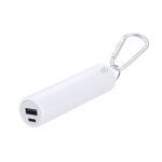 Power bank in alluminio riciclato ricaricabile ed estraibile 2200mAh color bianco prima vista