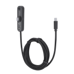 Cavo di ricarica USB-C in plastica riciclata con supporto per smartphone 60W color nero prima vista