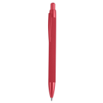 Penna in alluminio riciclato con dettagli metallizzati e inchiostro blu color rosso prima vista