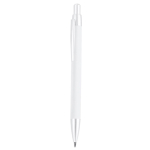 Penna in alluminio riciclato con dettagli metallizzati e inchiostro blu color bianco prima vista
