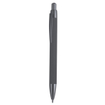 Penna in alluminio riciclato con dettagli metallizzati e inchiostro blu color grigio prima vista