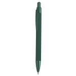 Penna in alluminio riciclato con dettagli metallizzati e inchiostro blu color verde prima vista