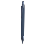 Penna in alluminio riciclato con dettagli metallizzati e inchiostro blu color blu mare prima vista
