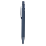 Penna in alluminio riciclato con dettagli metallizzati e inchiostro blu