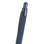 Penna in alluminio riciclato con dettagli metallizzati e inchiostro blu