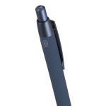 Penna in alluminio riciclato con dettagli metallizzati e inchiostro blu