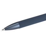 Penna in alluminio riciclato con dettagli metallizzati e inchiostro blu