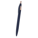 Penna in alluminio riciclato con dettagli oro rosa e inchiostro blu