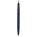 Penna in alluminio riciclato con dettagli oro rosa e inchiostro blu