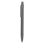 Penna a sfera in alluminio a scatto con finitura gommata e inchiostro blu color grigio prima vista