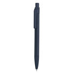 Penna a sfera in alluminio a scatto con finitura gommata e inchiostro blu color blu mare prima vista