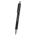 Penna in alluminio riciclato con dettagli oro rosa e inchiostro blu