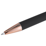Penna in alluminio riciclato con dettagli oro rosa e inchiostro blu
