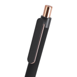 Penna in alluminio riciclato con dettagli oro rosa e inchiostro blu