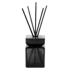 Diffusore aromatico in vetro nero con 5 bastoncini in fibra 200ml color nero prima vista
