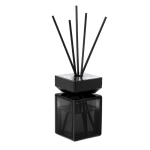 Diffusore aromatico in vetro nero con 5 bastoncini in fibra 200ml
