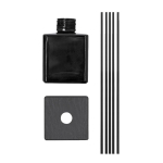 Diffusore aromatico in vetro nero con 5 bastoncini in fibra 200ml