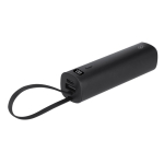 Power bank in alluminio riciclato con cavo tipo C integrato 5000mAh color nero prima vista