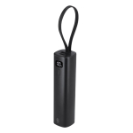 Power bank in alluminio riciclato con cavo tipo C integrato 5000mAh