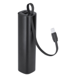 Power bank in alluminio riciclato con cavo tipo C integrato 5000mAh